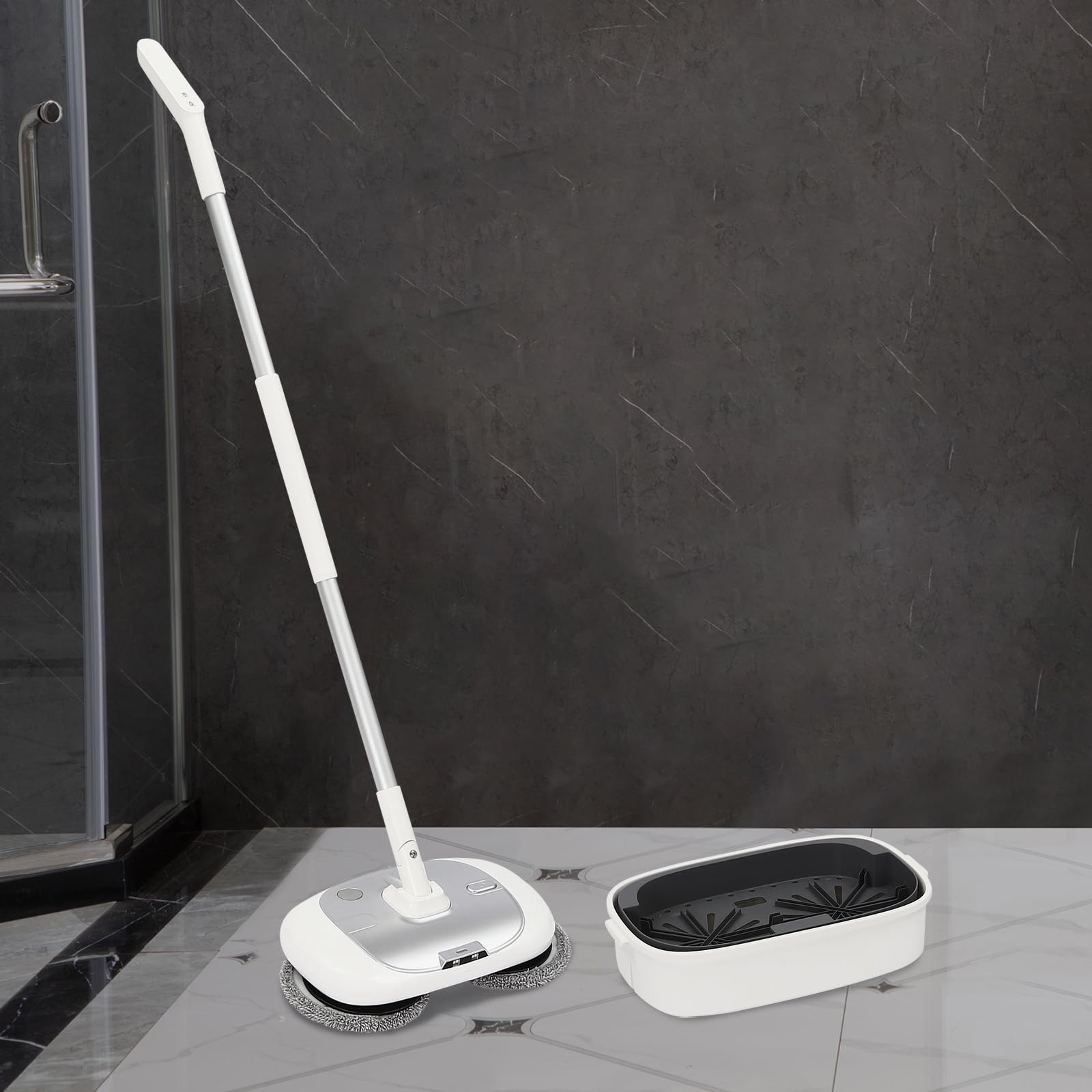 Mopa eléctrica inalámbrica con cubo de limpieza, fregona eléctrica inalámbrica para limpieza de suelos, mopa inalámbrica para azulejos, suelos de madera, suelos laminados, suelos de mármol
