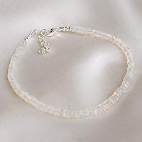 Vista 20 de Pulsera ajustable de plata esterlina 925 con cuentas completas para mujer, cuentas de piedras preciosas naturales, pulsera delicada, regalo