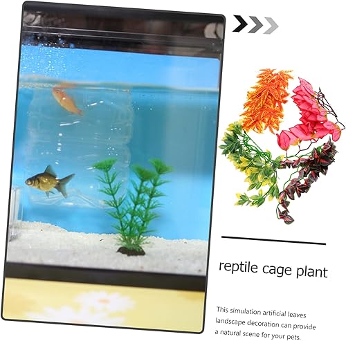 Miniatura 2 de 4 unids reptil ratán paisajismo artificial acuario plantas acuario plantas subacuáticas escalada terrario planta reptisoil plantas artificiales