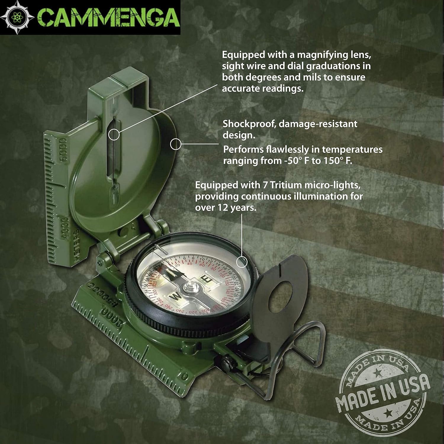 Amazon.com : Cammenga Compass Military Grade Phosphorescent