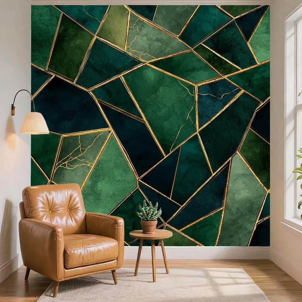 Wzór Geotric Marmur Fototapety ścienne Tapety 400x280 cm Szmaragd Włóknina Fototapety Sypialnia Do Salonu Dekoracja ścienna Plakat Tapeta