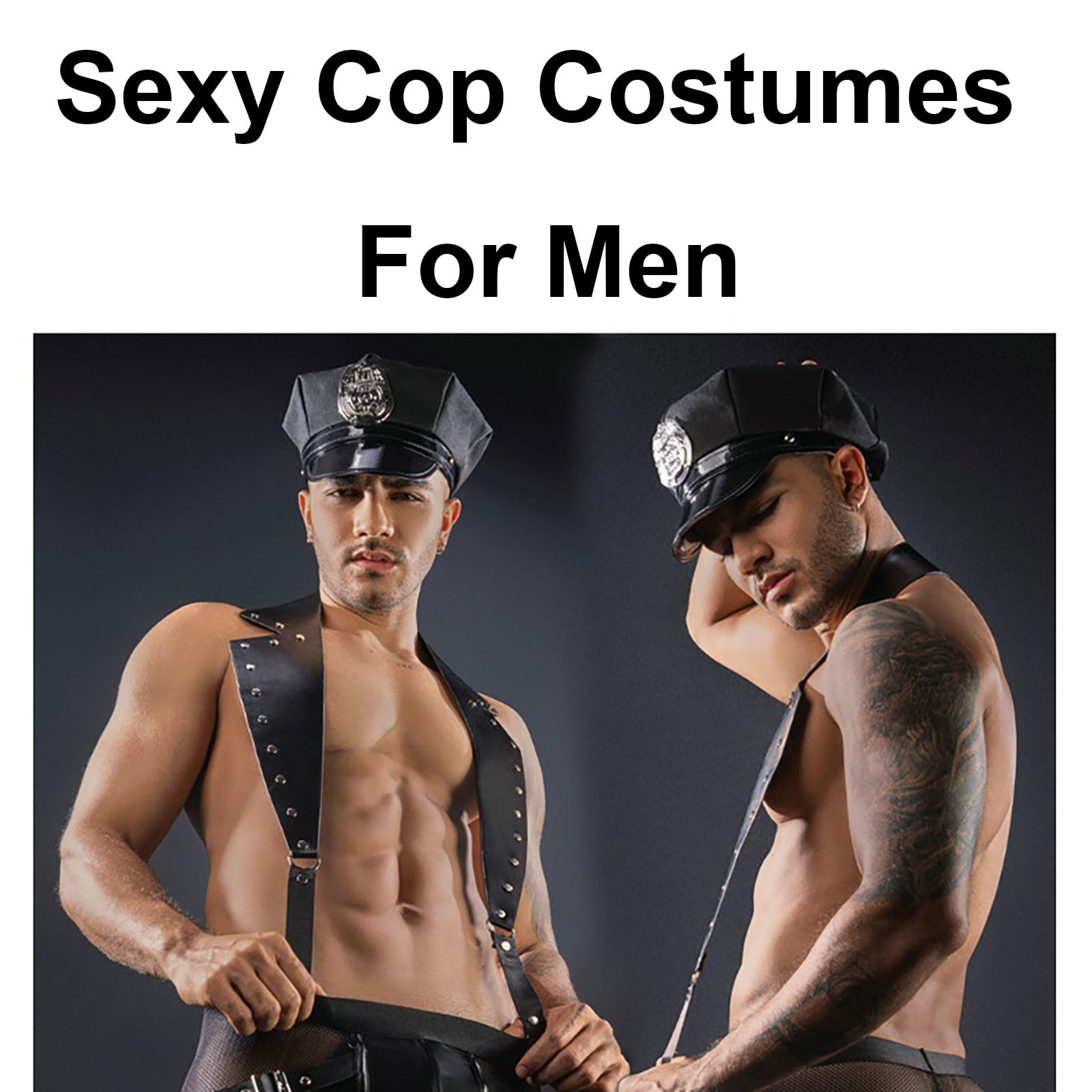 Generico Costume Sexy Poliziotto per Uomo – Uniforme per Gioco di Ruolo e Lingerie, Abbigliamento Erotico da Camera, Outfit Esotico per Coppie, Feste, Cosplay e Divertimento Adulto