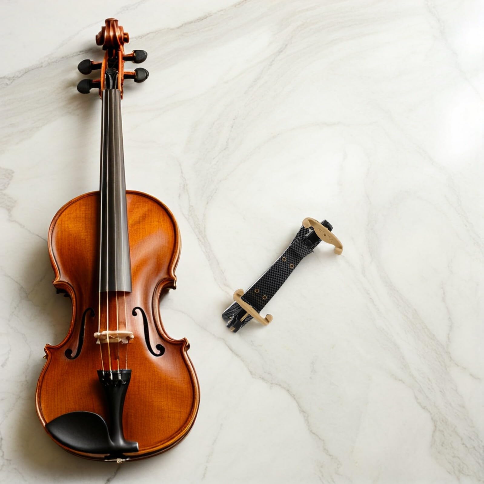 Abaodam Reposapiés de Violín de Aleación de Aluminio Ligero Almohadilla de Espuma Ajustable para Práctica y Presentación