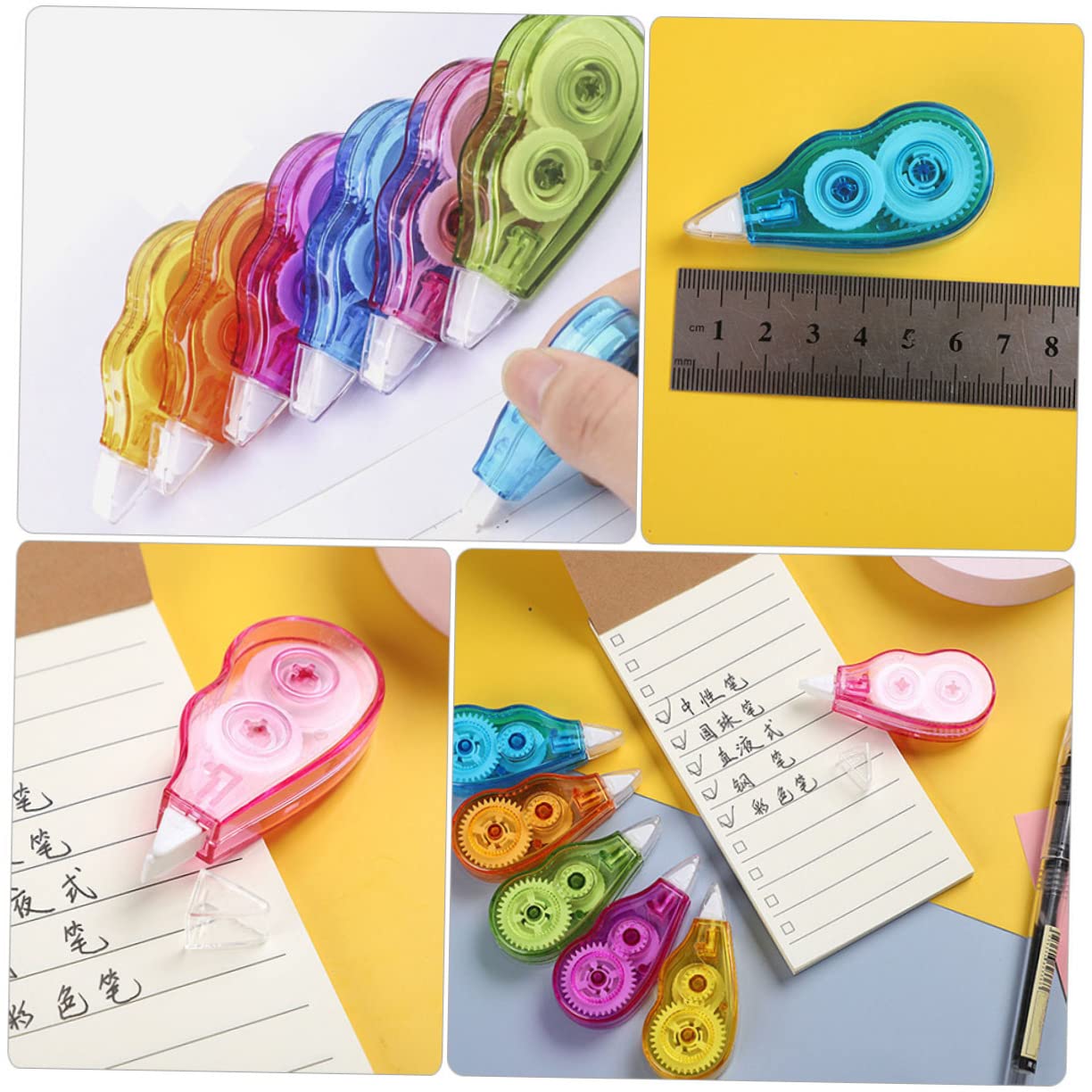36 Stk Korrekturband -tape Studieren Gelstift-radiergummi -spender Schreibwaren Für Kinder Korrekturrolle Mini-klebeband Stift Nachfüllen Klebebänder Marke Pp
