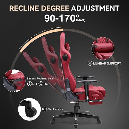 Miniatura 6 de Gtplayer - Silla de oficina para juegos, silla de ordenador con altavoces Bluetooth, silla de escritorio ergonómica con respaldo alto, silla de