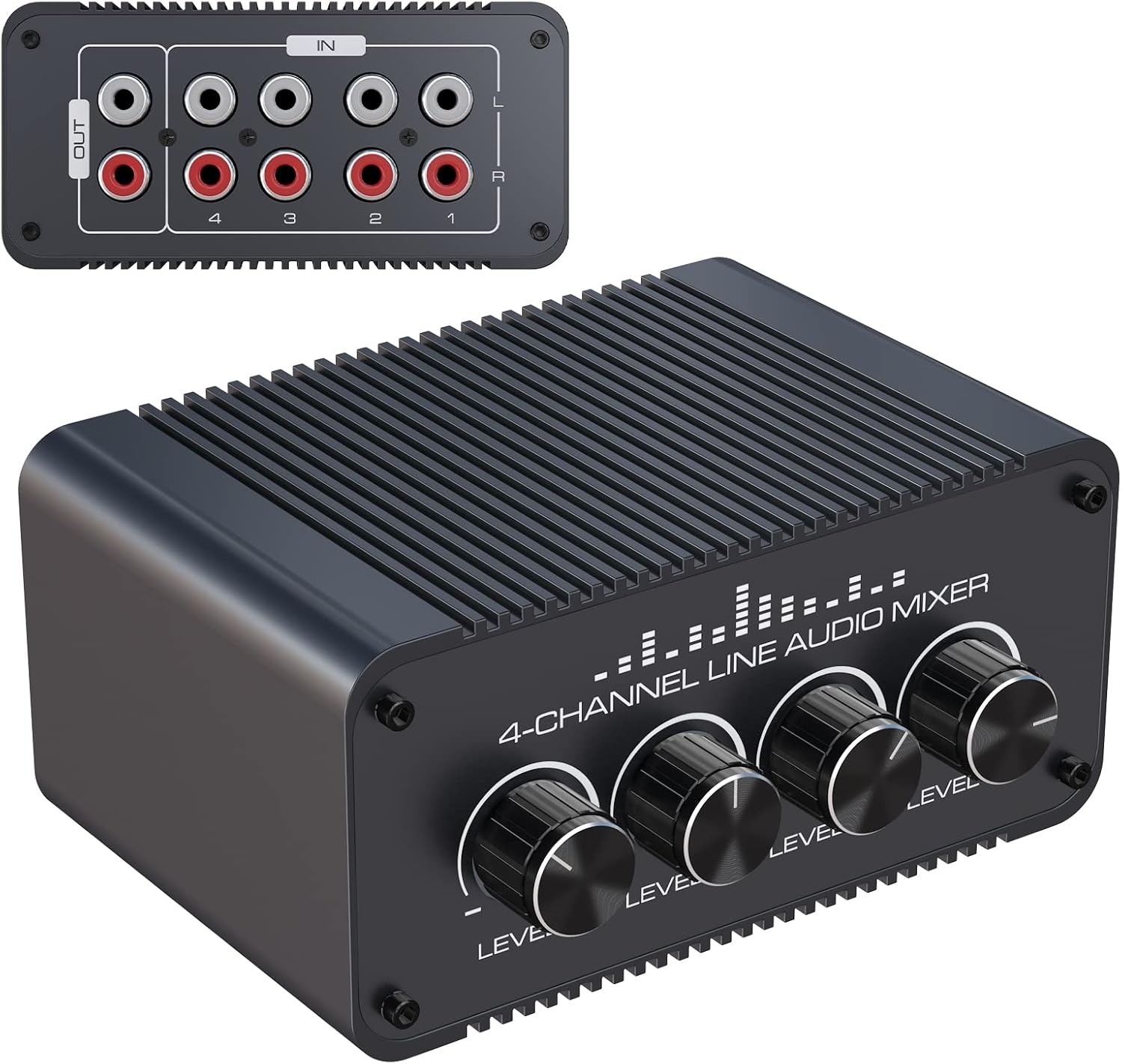 Audio Mixer Ultra Low Noise 4 Channel RCA L/R line Levels