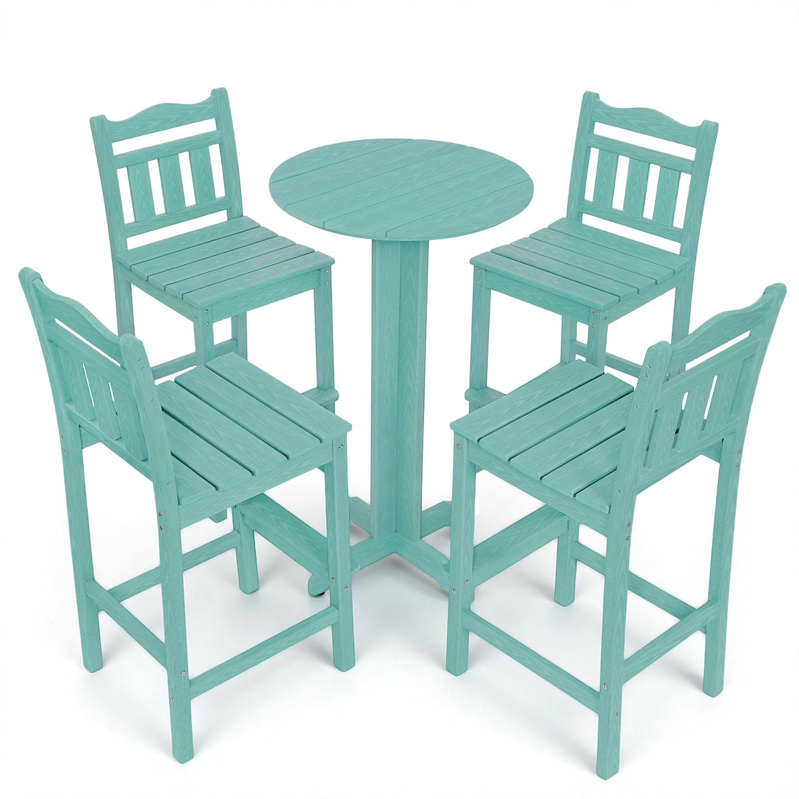 5-Piece Outdoor Bar Set, HDPE Adirondack Furniture Set