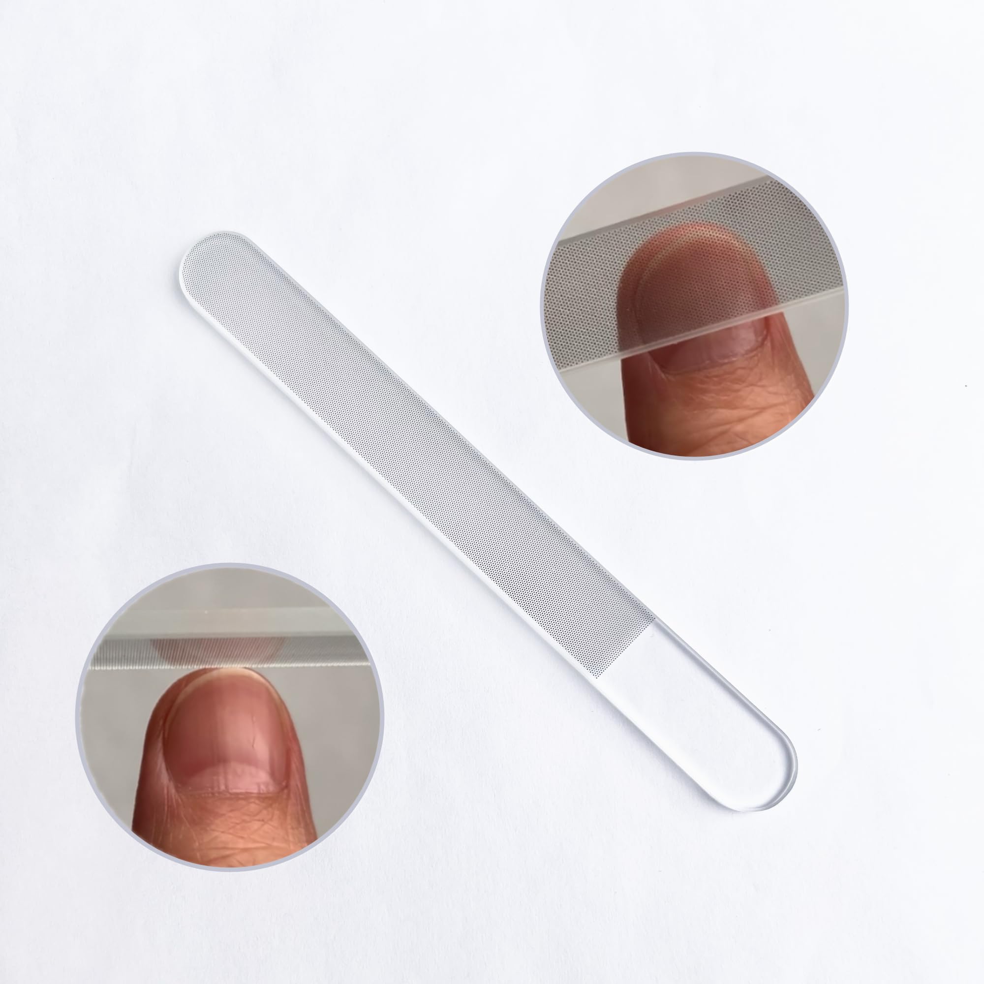 Glass Nail File with Case - Long Glass Nail Buffer for Shining Natural Nails and Smooth Natural Nail Edges, Nano Nail File (1, Count)