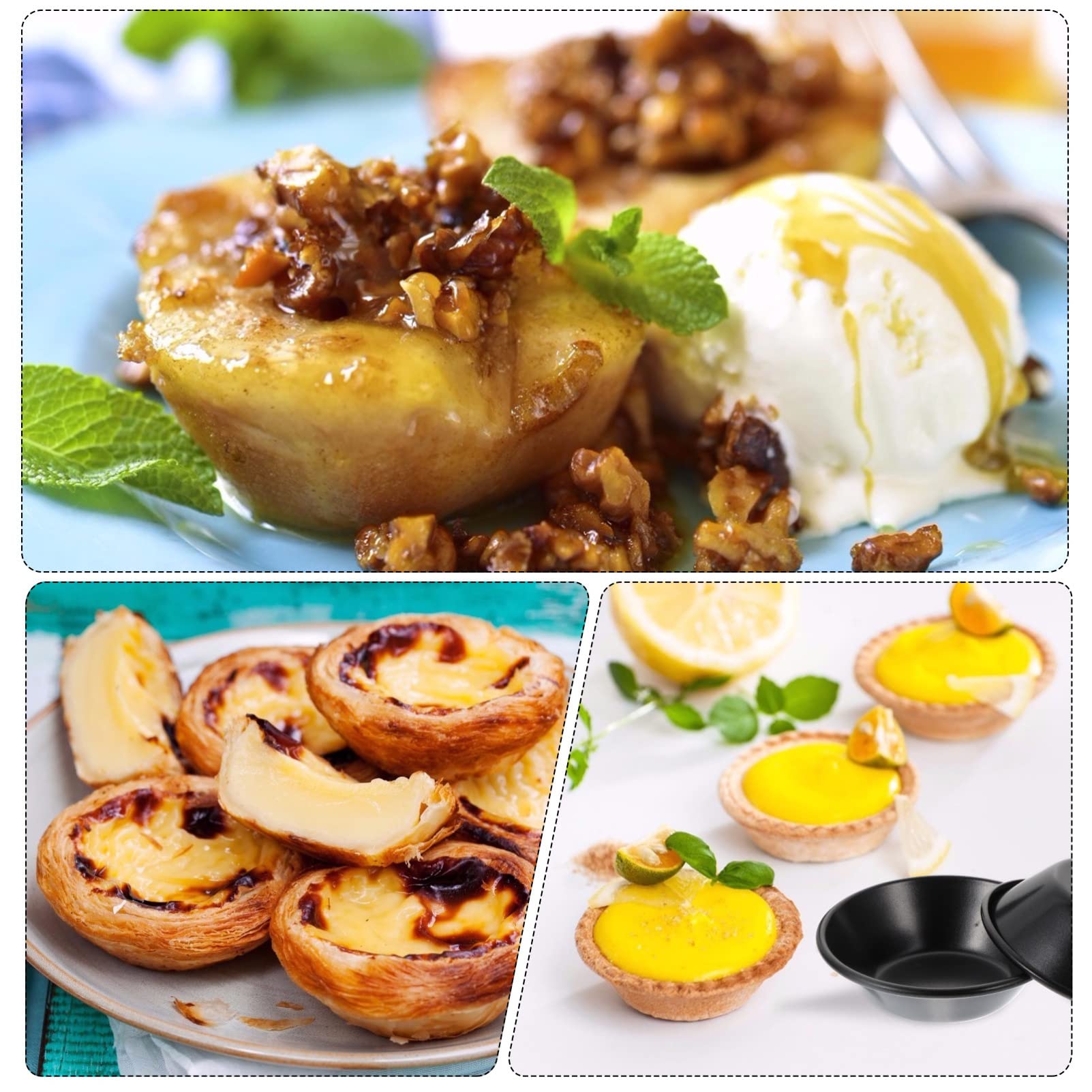 ABOOFAN 4Pcs Non Stick Baking Molds Deep Design Cake and Pudding Molds for Home Baking Practical Pans for Desserts Black Color