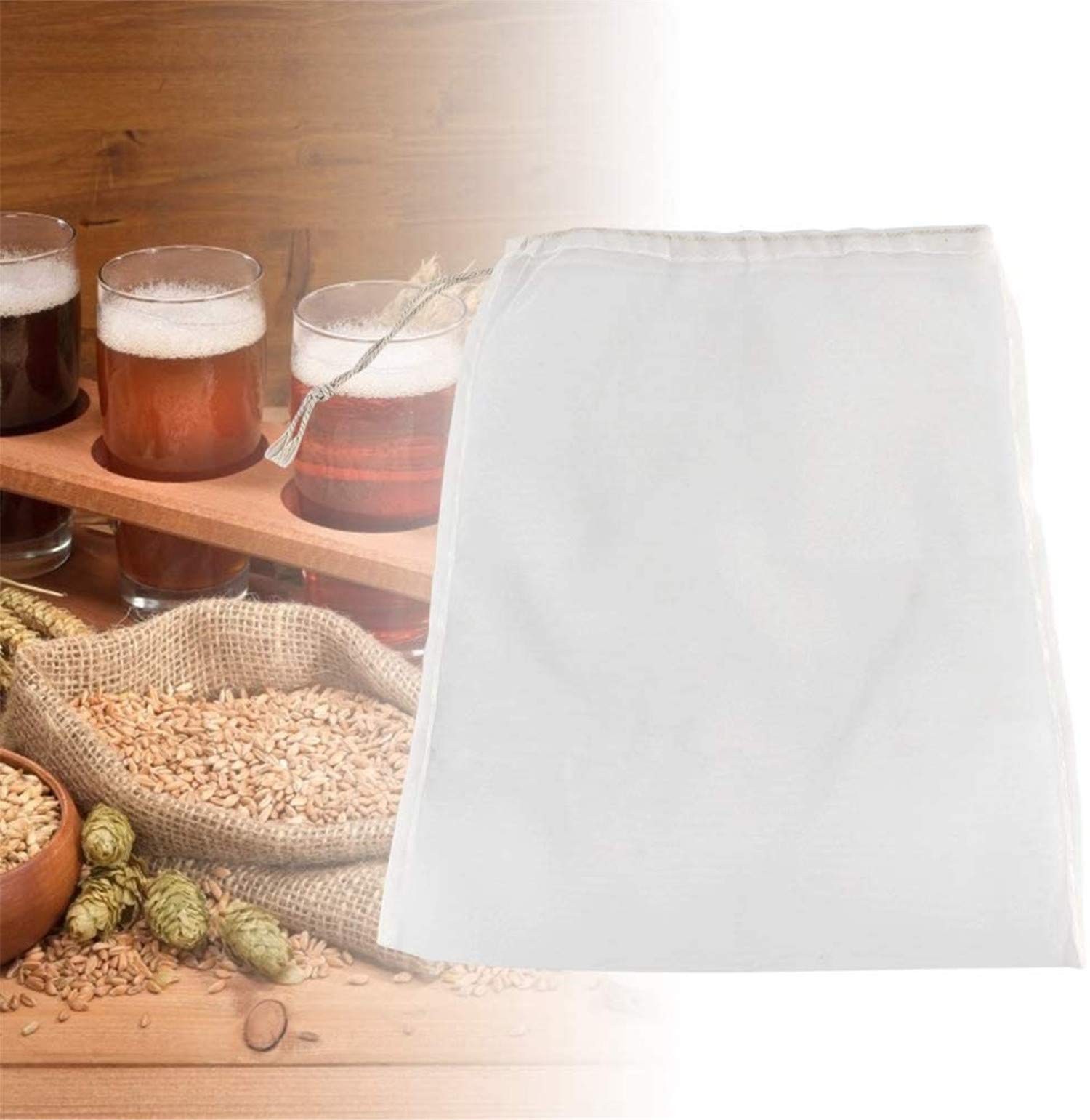 2PCS Premium Fine Nut Milk Bag - Multiple Usage Reusable Food Strainer, Food Grade Nylon Mesh, Cold Brew Coffee Bag, Cheesecloth Bags, Yogurt Strainer & Juice Filter (250 Micron,10X12 Inches)