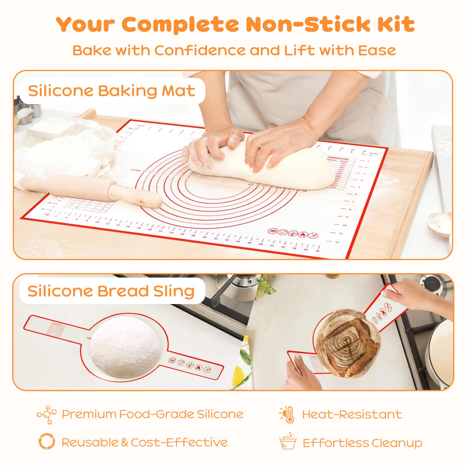 Sauerteig-Starter-Set, 22,9 cm rund und 25,4 cm oval, Banneton-Brot-Gärkörbchen, Sauerteig-Brot-Backzubehör mit Sauerteig-Starterglas und Brotschneider, Sauerteig-Set, Geschenke für Menschen, die