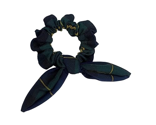 Back to SchoolUniform Plaid Scrunchie bunny ear BowknotSchool Uniform PlaidPonytail Bow ScrunchiePlaid Accessories (Madison-Plaid 83)