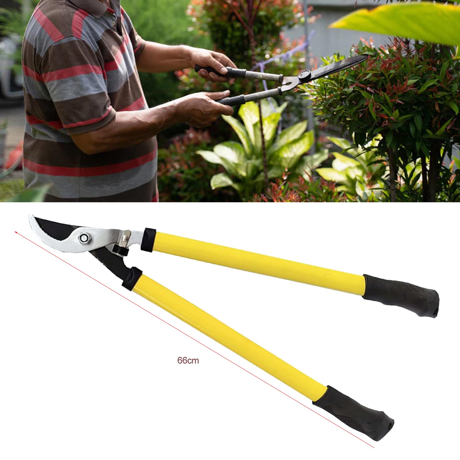 FLEXMAN Cortador de Ramas, Podadoras de Podadoras de Jardín con Gatillo Telescópico de Acero de 26 Pulgadas, Podadora de Árboles para Jardineros, Cortar Ramas y Arbustos de Jardín
