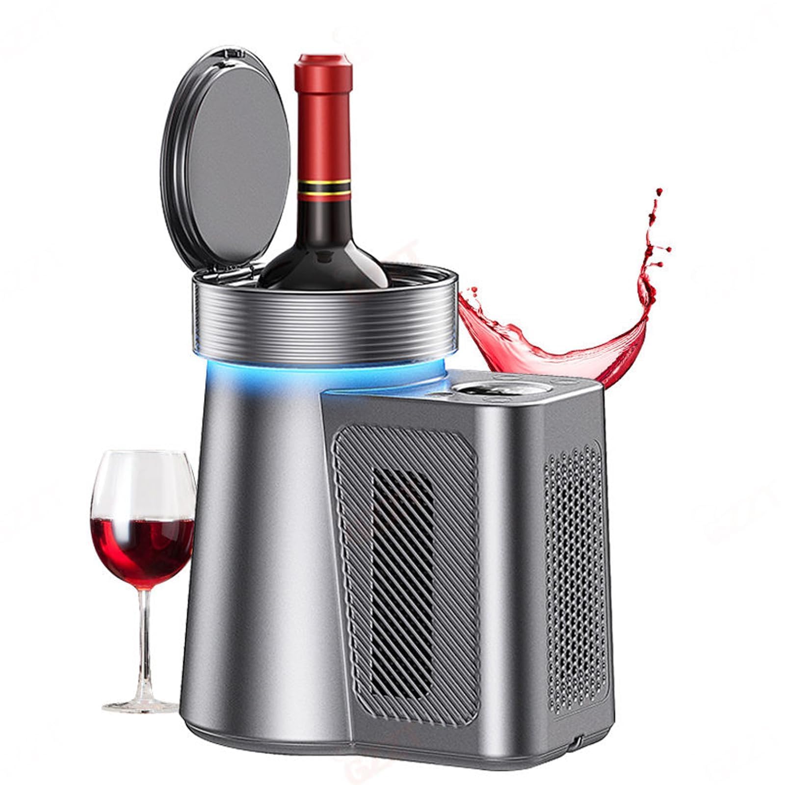 Elektrischer Wein- & Champagnerkühler - Tragbarer Flaschenkühler 0-20°C Einstellbar mit LED-Anzeige für 750ml Flaschen, Perfekt für Partys