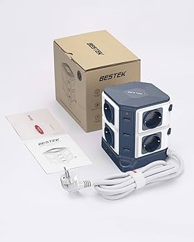 Multipresa Con Protezione Da Sovratensioni, 5 Schuko, 2 USB, 2RJ45 - Foto 5