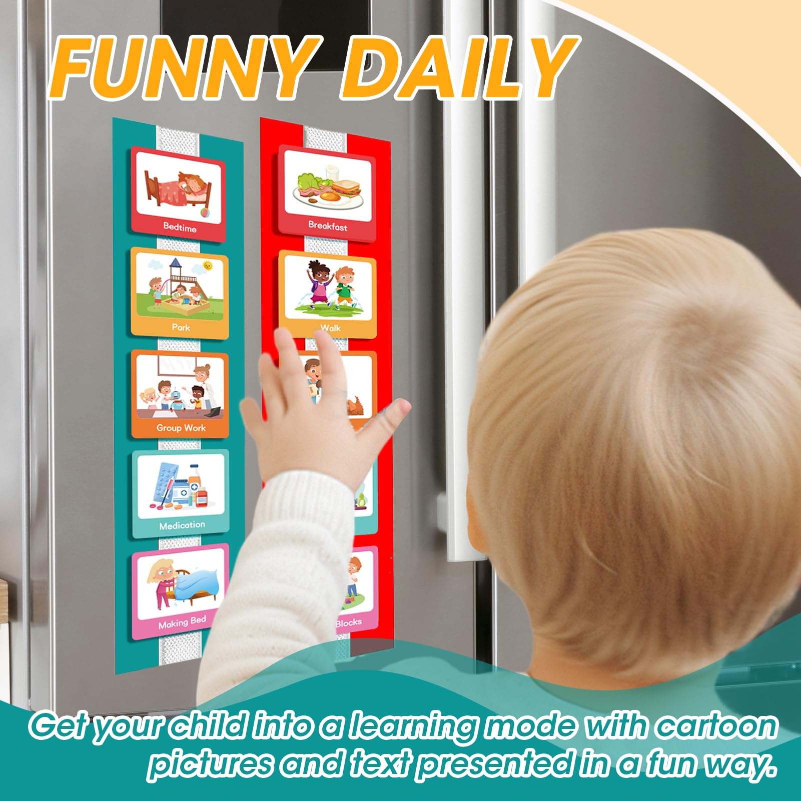 Visual Timetable with 60pcs Pecs Cards, Daily Routine Chart for ...