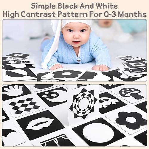 Miniatura 2 de Dreamon 32 piezas de juguetes sensoriales en blanco y negro para bebés, juguetes Montessori para bebés, juguetes de alto contraste para niños