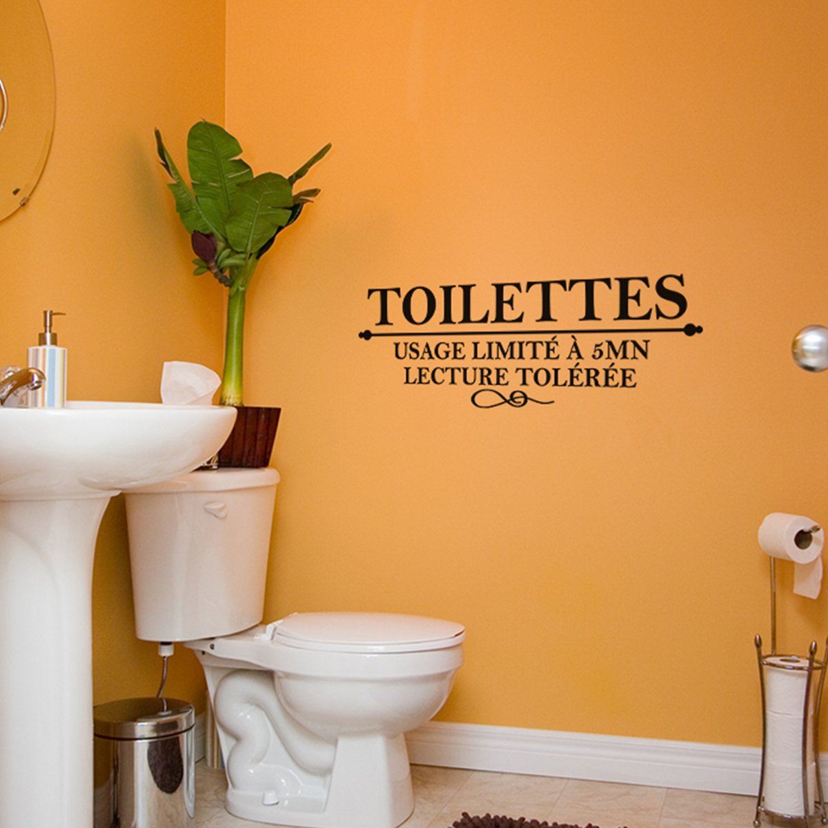 Ambiance-Live KC_4531-20 x 55 cm Vinyl Toilet Sticker, Black - Image 2
