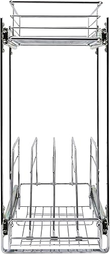 Vista 18 de Household Essentials Glidez - Organizador multiusos de acero cromado extraíble y deslizante para utensilios de cocina y utensilios para hornear