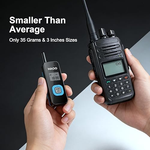 Miniatura 3 de HAOO Mini walkie talkies con auriculares, radio portátil de dos vías, transceptor FM, walkie talkie de largo alcance para esquí, senderismo, 3