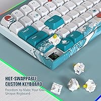 Vista 3 de COSTOM XVX M84 - Teclado mecánico inalámbrico y con cable, teclado compacto de 84 teclas intercambiables en caliente, teclado personalizado N-Key