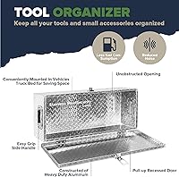 Vista 5 de ARKSEN - Caja de herramientas de placa de diamante de aluminio resistente de 30 pulgadas, para camioneta, caja de herramientas de remolque o casa