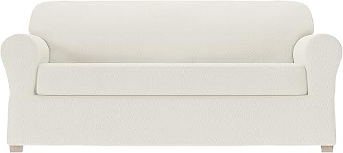 Zenna Home Simply Fit - Funda elástica para sofá de 2 piezas, color crudo