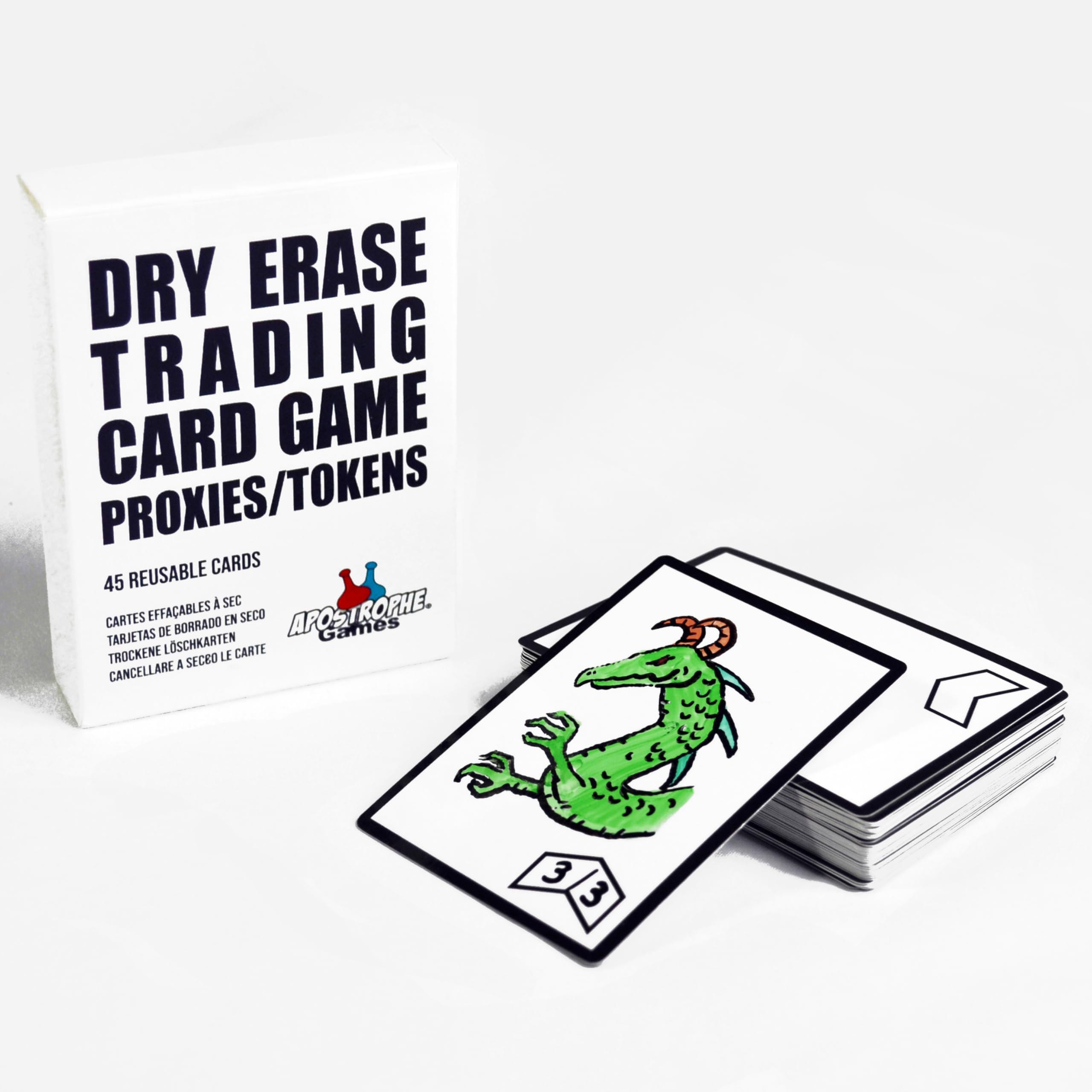 Apostrophe Games Dry Erase MTG Tokens Zestaw 40 kart-wielokrotnego użytku Proxy/tokeny do handlowych gier karcianych,