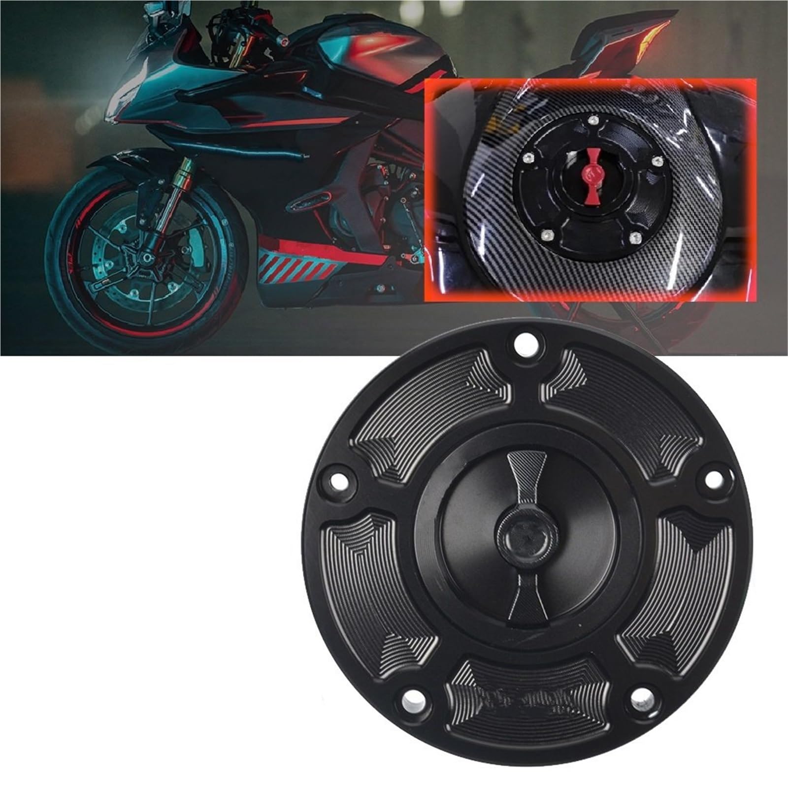 Korek wlewu paliwa Pasuje do Spring Breeze CF 250SR 450SR 450SRS pokrywa pokrywa gazowa pokrywa zbiornika złączka ze stopu aluminium(Silver Black-SR)