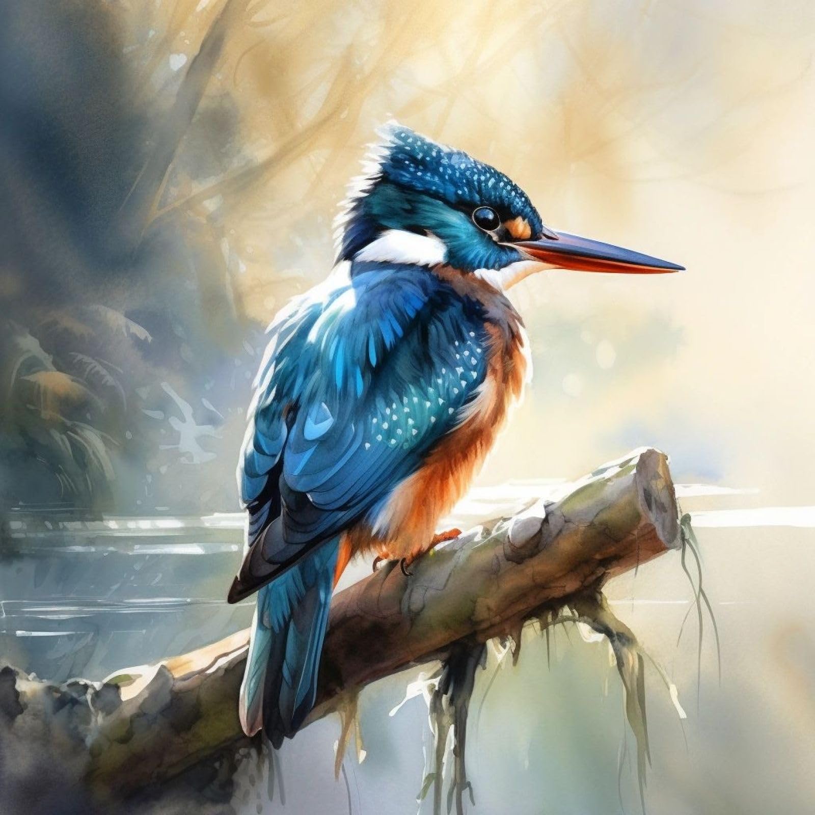 MIRONS Full Range of Embroidery Starter Kits, Beautiful Kingfisher, A 40 * 50cm 11CT Cross Stitch Stamped Kits Easy Patterns Cross Stitching Embroidery Needlework Kit Supplies