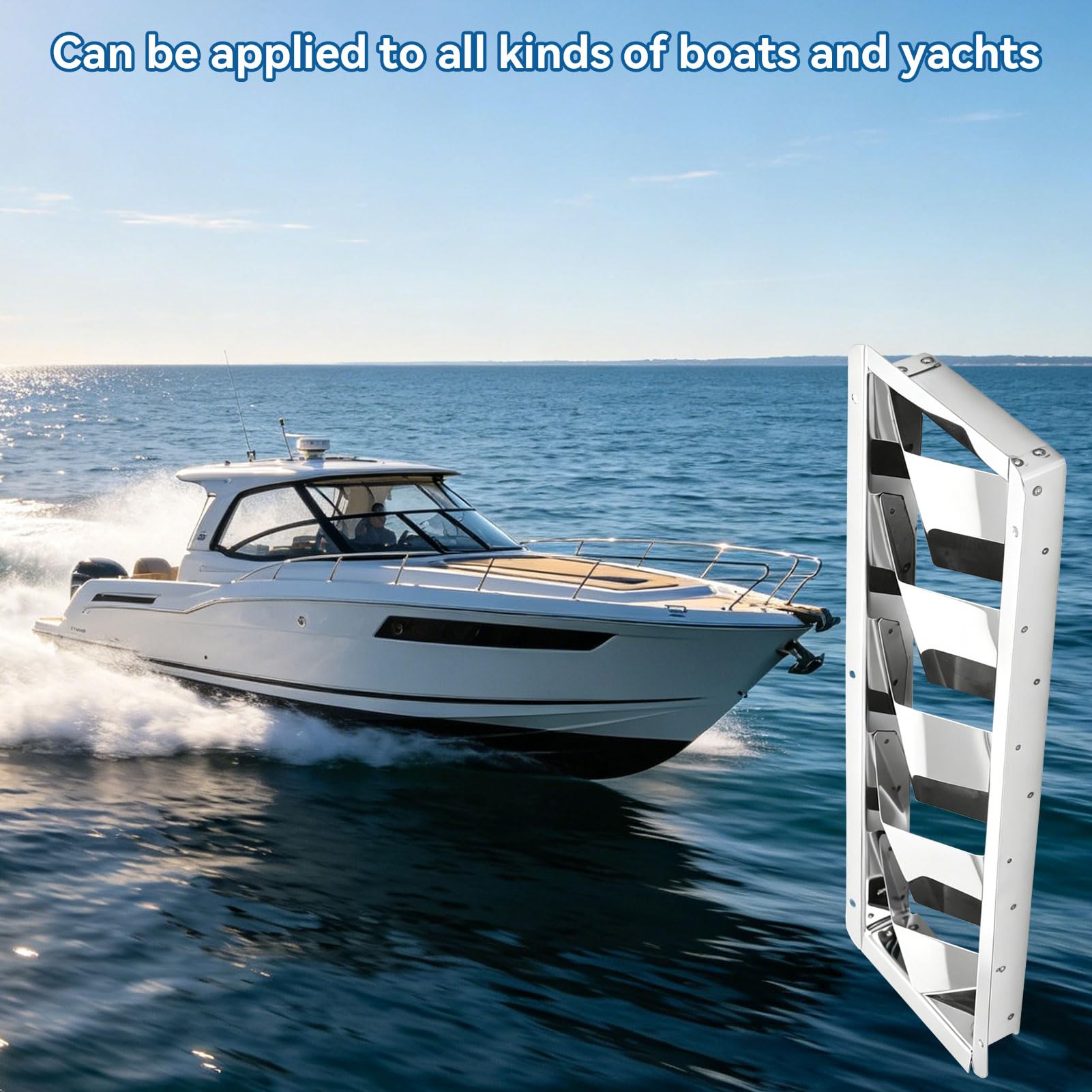 Presa d'Aria per Barche a 5 Slot, Presa d'Aria Rettangolare in Acciaio Inossidabile con Persiana Marina per Hardware Marino per Yacht