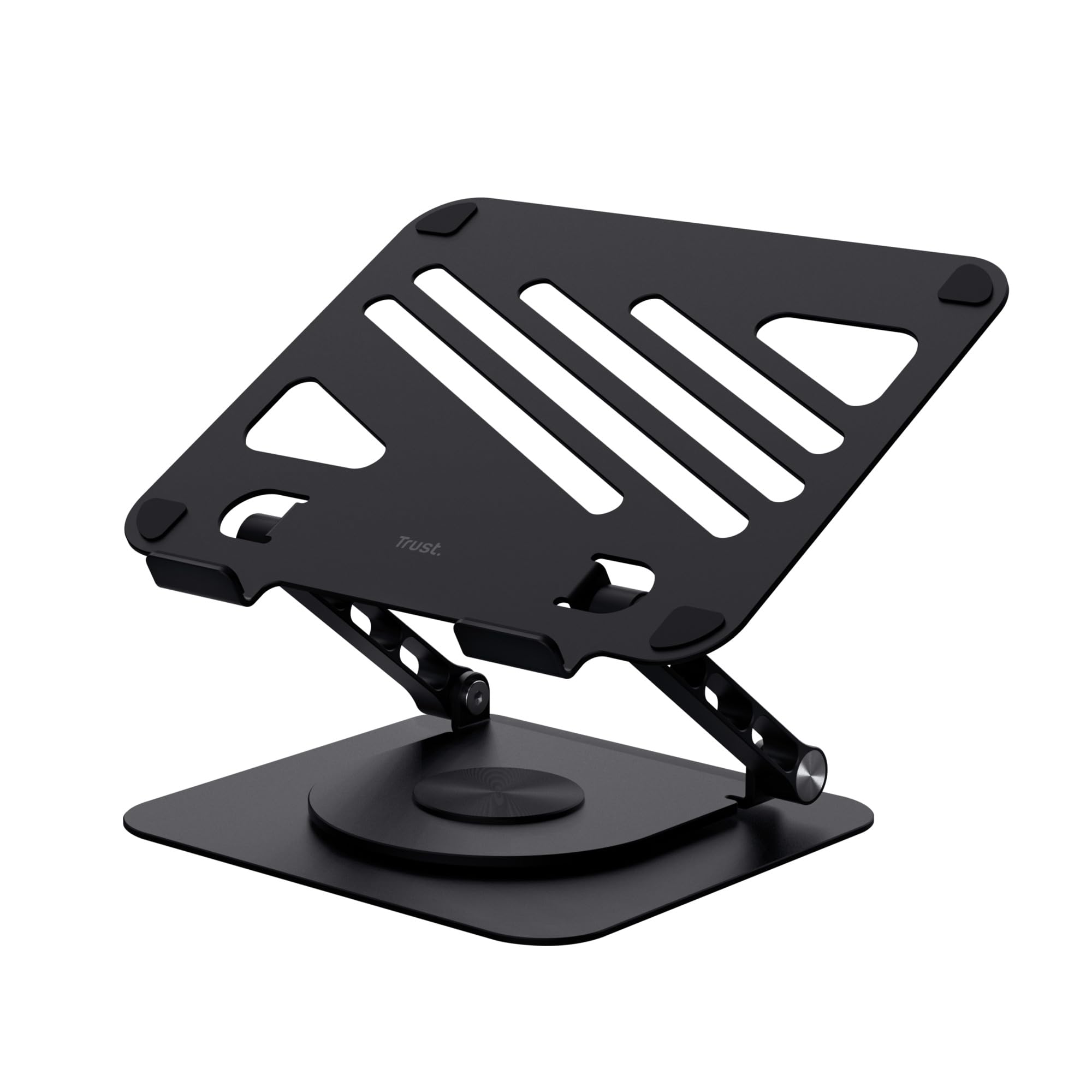 Trust Zeff Ergonomiczny stojak na laptopa z obrotem o 360 stopni, składany metalowy stojak na laptopa o przekątnej 40.6 cm, z regulacją wysokości, uchwyt na laptopa, Macbooka, tablet, Dell, HP, do