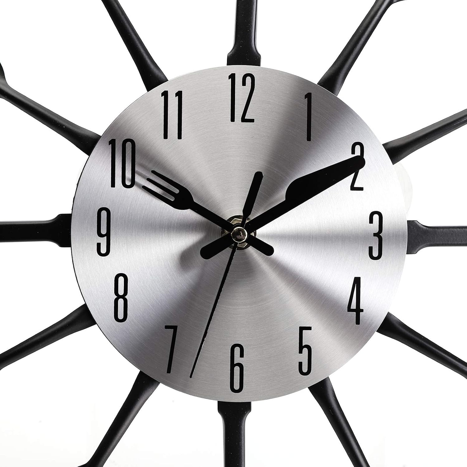 Hedume 16" Kitchen Wall Clock, Large Kitchen Cutlery Wall Clock with Spoons and Forks, 3D Removable Modern Creative Wall Decal Wall Sticker Room Home Decoration