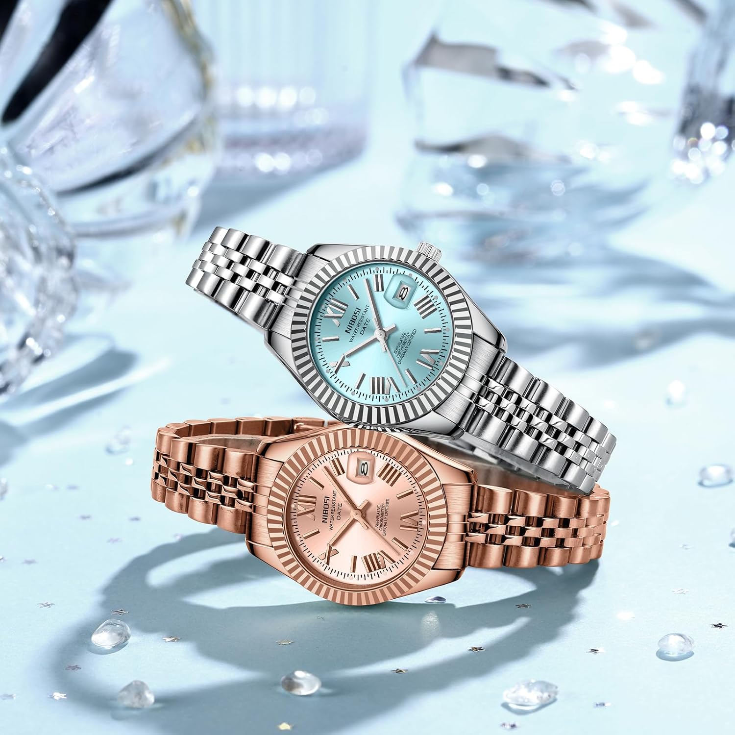 NIBOSI Watches for Women Analog Quartz Waterproof Ladies Wrist Watches with Date Dainty Fashion Luxury Stainless Steel Watch for Small Wrists Female Elegant Dress Women's Watch - Image 9