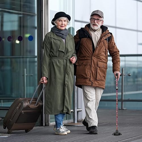 Miniatura 14 de supregear Punta de bastón resistente – Base de goma antideslizante autónoma para bastón – Almohadilla estable de repuesto de 4 puntas para bastón