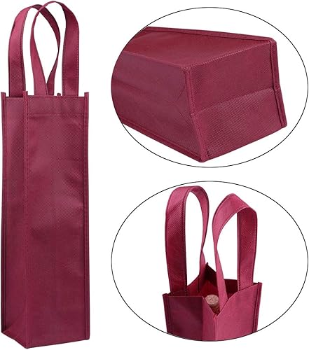 Miniatura 4 de Sdootjewelry Bolsas de regalo de vino, bolsas de vino, 12 paquetes, bolsas de vino para 2 botellas de vino, bolsas de regalo de vino no tejidas con