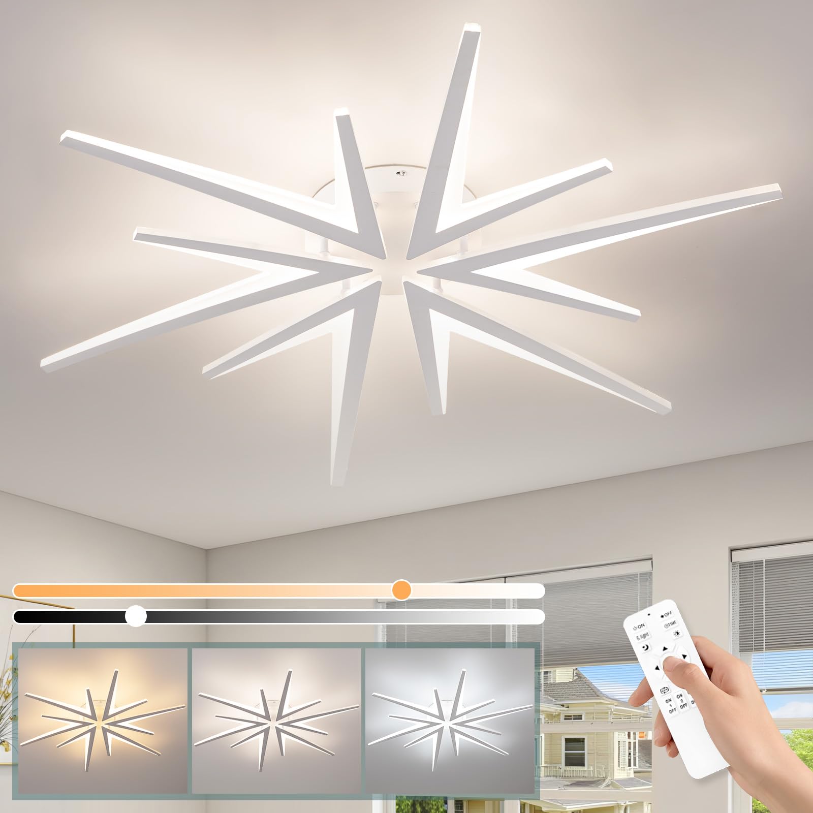 View 1 of Sovinzert Modern LED Starburst Ceiling Light