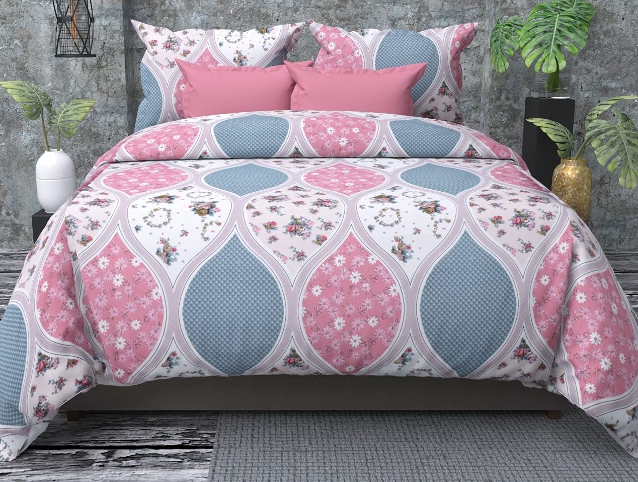 Glace Cotton Fitted Bedsheets - Multicolor Set -12