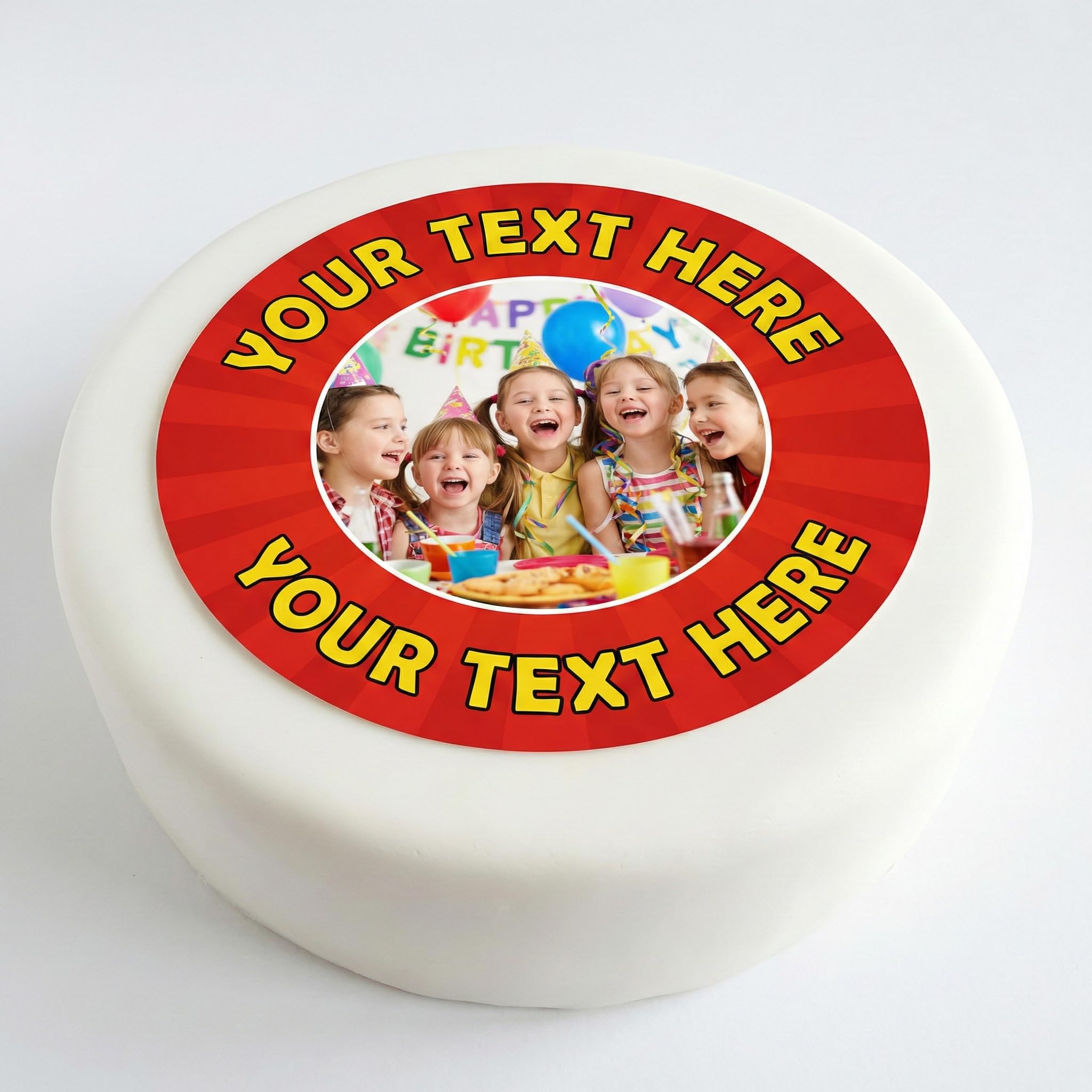 7.5,7,6,5,4 Inch Pre Cut Multi Size Round Personalised Photo/Your Logo Cake Topper Edible Fondant Icing Sheet Cake Topper