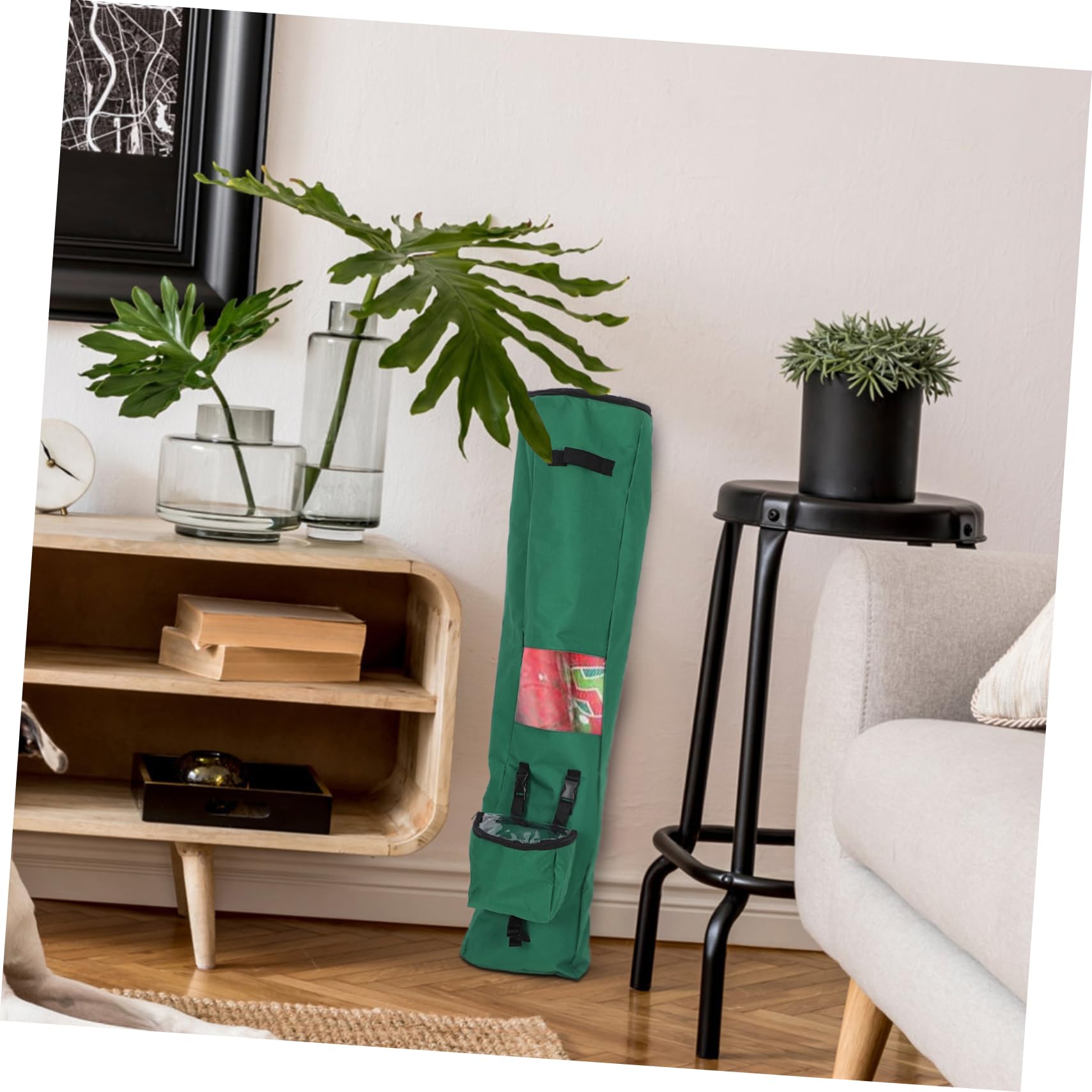 BCOATH Geschenkpapier Aufbewahrungsbeutel aus Oxfordstoff Grün Wiederverwendbar für Partyverpackung und Weihnachten zur Ordnung von Rollen und Zubehör