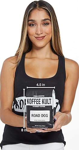 Miniatura 9 de Koffee Kult Granos de café tostados oscuros, mezcla de café arábica de cuerpo completo de Koffee Kult's galardonado "Road Dog" (grano entero de 12