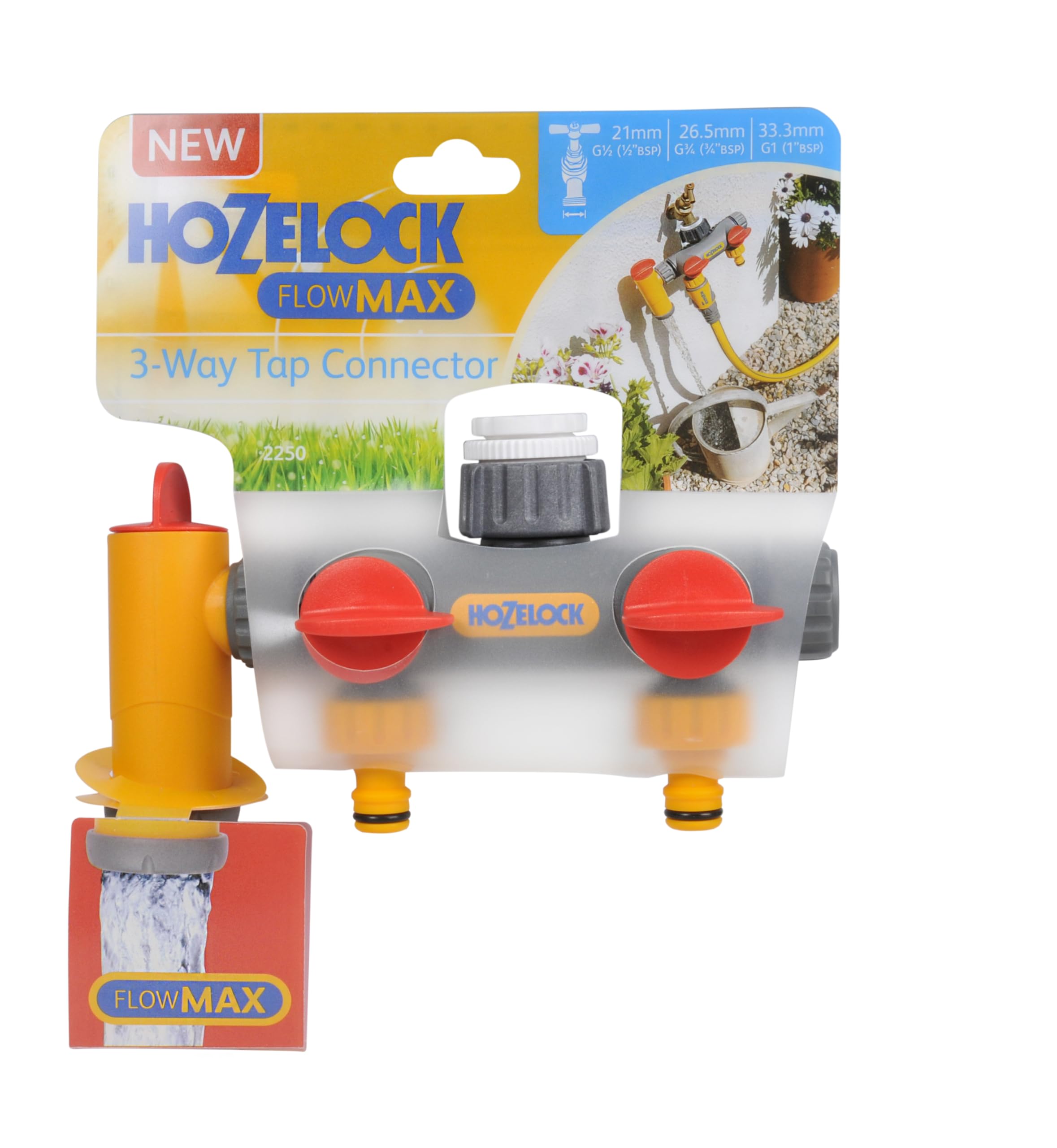 Hozelock Flowmaxt Raccordo per rubinetti a 2 vie