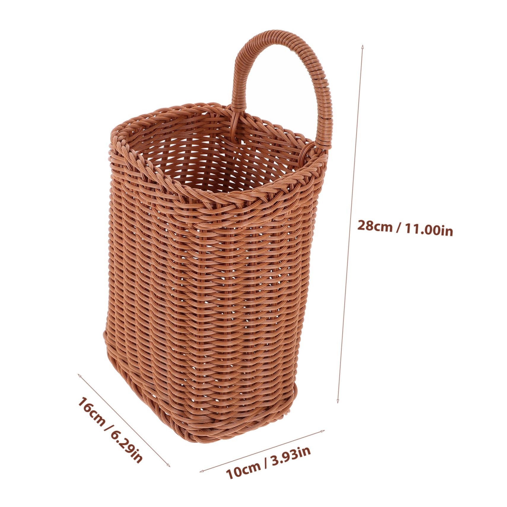 Panier De Rangement Tressé PVC - 25x21x10 Cm - Pour Fruits, Légumes, Pique-nique, Déco Maison - 10
