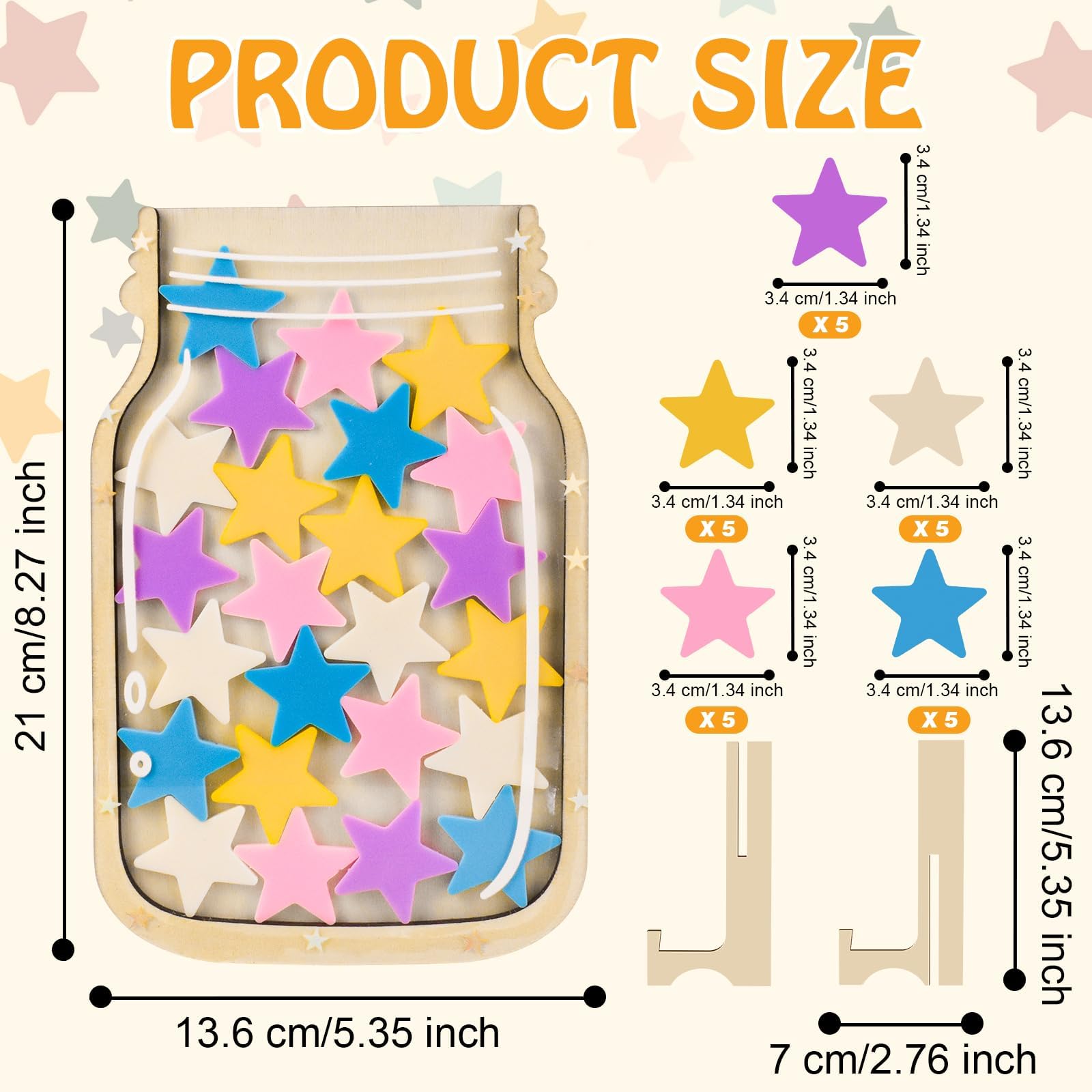Barattolo delle Stelle e Schemi di Premi a Gettoni per Bambini Barattolo Incentivo Comportamento Barattoli di Premi in Legno per Addestramento al Vasino e Schemi di Premi per Faccende Quotidiane
