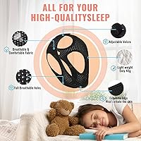 Vista 4 de Correa de barbilla antironquidos, correa de barbilla de tamaño pequeño para ronquidos, reduce los ronquidos, dispositivo transpirable antironquidos