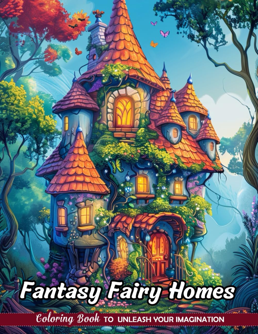 Fantasy Fairy Homes Coloring Book: Whimsical Dwellings for Imaginative Coloring