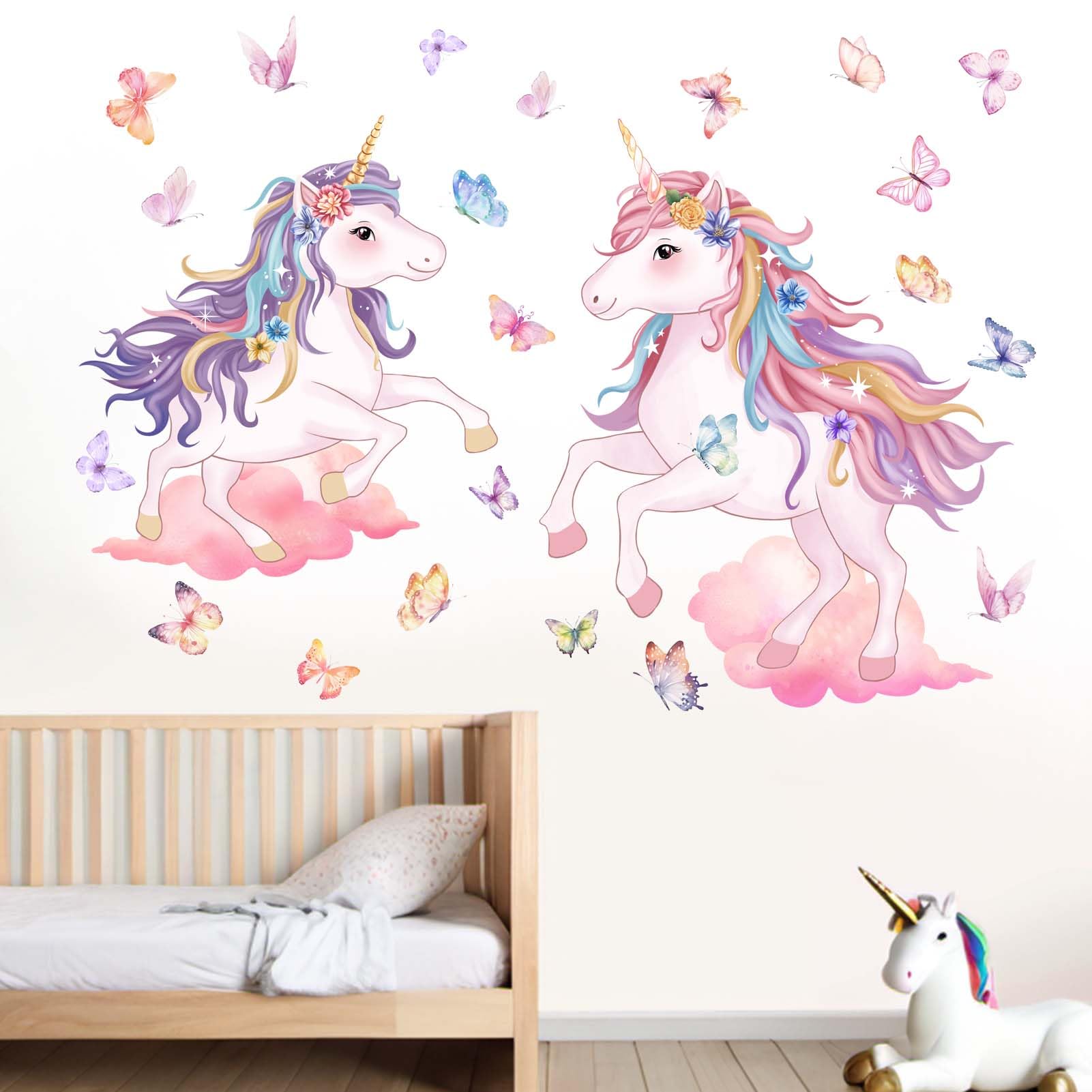 Unicorn Cloud Wall Decals for Girls: Peel and Stick Vinyl Wall Stickers for Baby Room Nursery Girl Bedroom - 1-12 Years Wall Decor - Image 2
