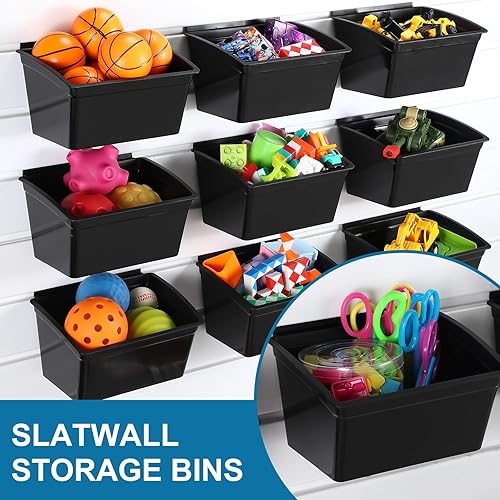 Miniatura 8 de Mifoci 12 contenedores de almacenamiento para PVC Slatwall de plástico con calcomanías, bolígrafos, accesorios para organizar hardware, herramientas