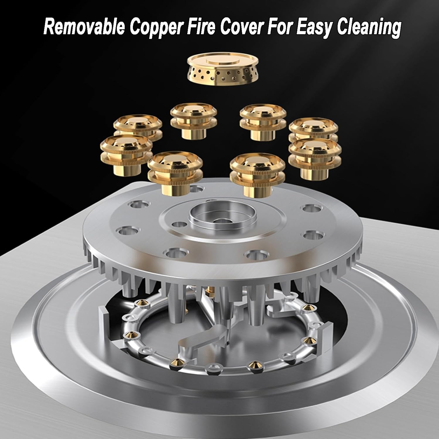 Gas Stove 2 Burners,Stainless Steel Cast Copper Pot Support,NG/LPG Conversion Stove,with Flameout Protection and Timer,for Home RV Camping,4.5KW/5.2KW(NG)
