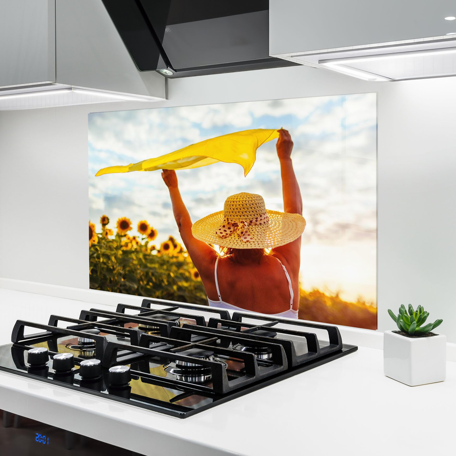 Crédence de cuisine en verre trempé ARTHUB 60x100 cm anti-éclaboussures et facile à nettoyer